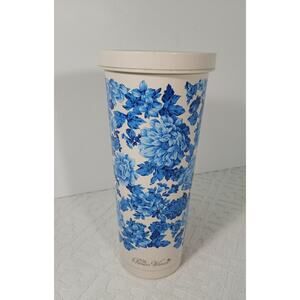 Pioneer Woman Stainless Steel Water Bottle w/Lid 24oz. Floral Blue Heritage‎